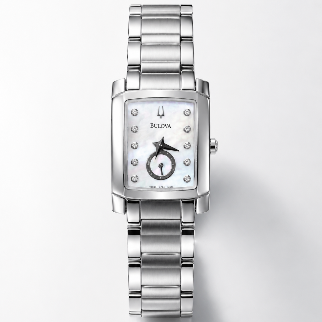 Orologio Bulova Donna in acciaio con quadrante in madreperla e diamanti
