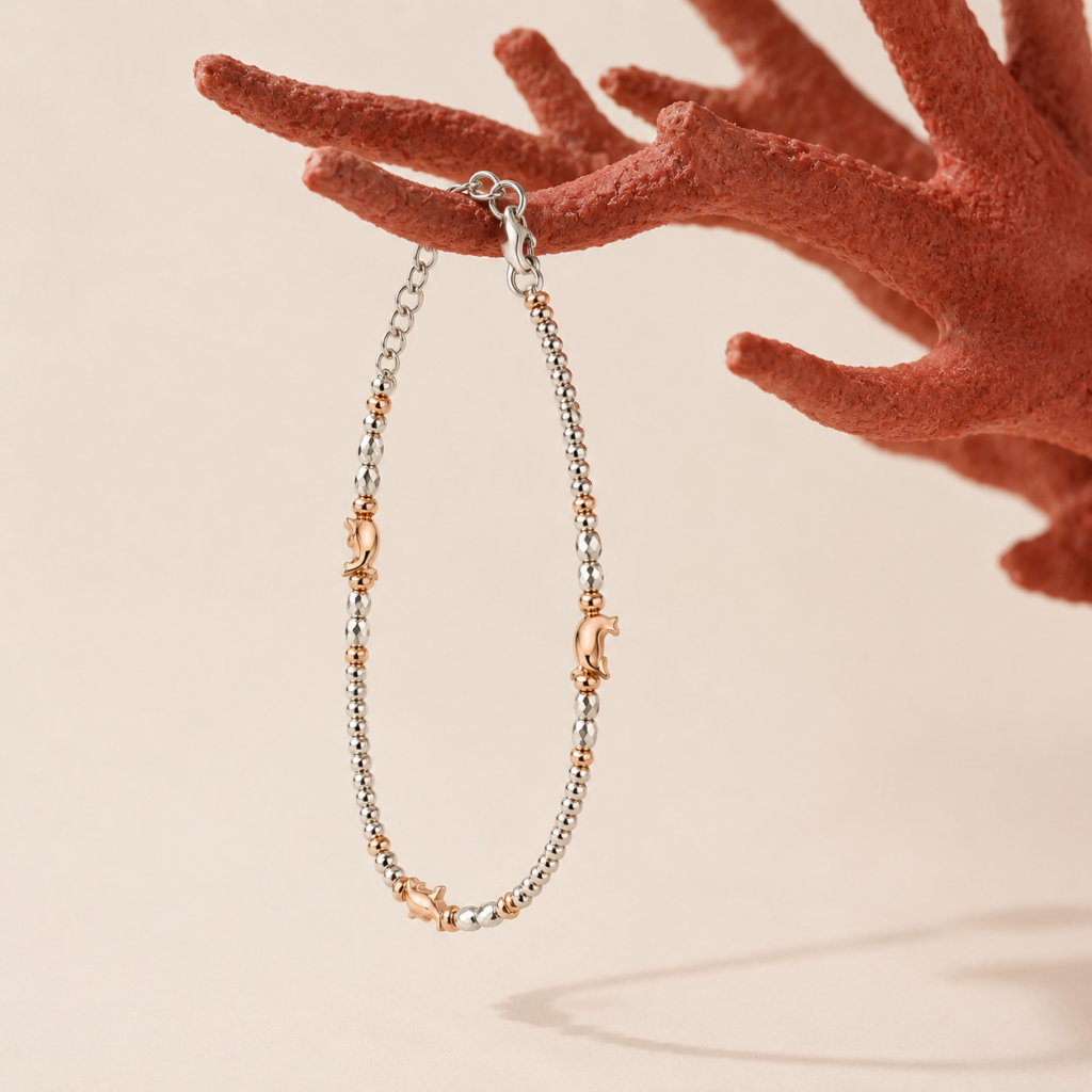 Bracciale in argento bicolore